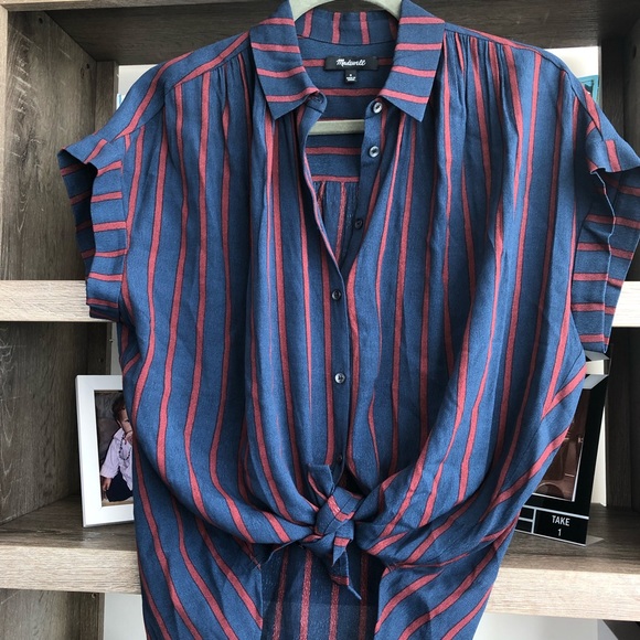 Madewell drapey central shirt in Cornelia stripe - Picture 8 of 8